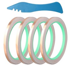 Framad 4 Rolls Double-Sided Copper 0.22 inches x 66 feet x 0.001 inches, gold