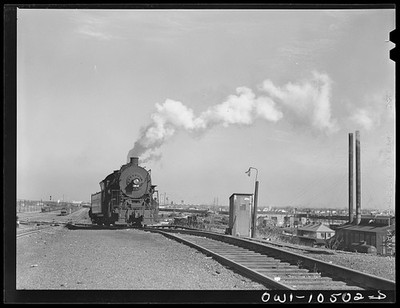 Chicago Illinois 1942 Illinois Central Railroad switch engine over hump yard