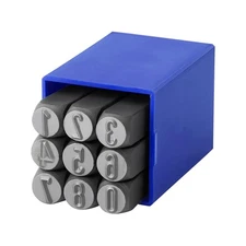 Number Stamp Set, 1/2"(12.5mm) Spring Steels Stamping Kit, 0-9 9PCS Metal Pun...