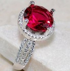 6CT Heat Treated Rubellite Tourmaline 925 Solid Sterling Silver Ring Sz 6 &5-8 — photo 2