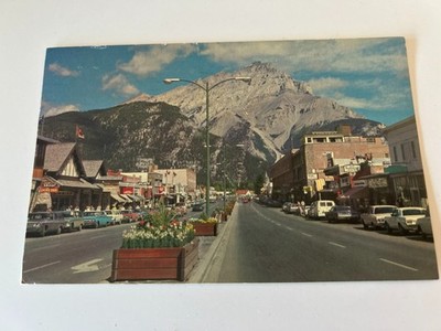 Banff Avenue and Cascade Mountain Banff National Park Canadian Rockies Postcard