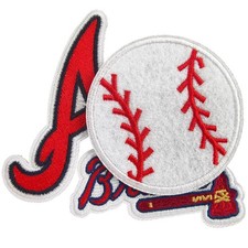 3Psc Atlanta Fans' Favorite Baseball Iron On Patches, for Jacket Backpack Jea...