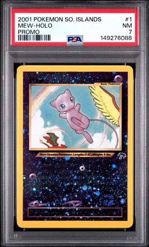 2001 POKEMON SOUTHERN ISLANDS PROMO #1 MEW-HOLO PSA 7