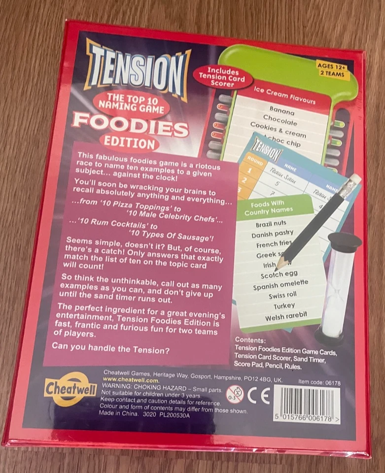 TENSION Foodies Edition Age 12+ two teams by Cheatwell. New sealed. - Image 2 of 3