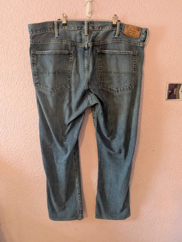Polo Ralph Lauren Blue Straight Leg Jeans W44 L31 Vintage Style Denim image 3