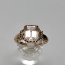 9ct Rose Gold 2K Morganite & Diamond Ring