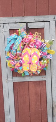 Summer Life Is Better In Flip Flops Handmade Wreath