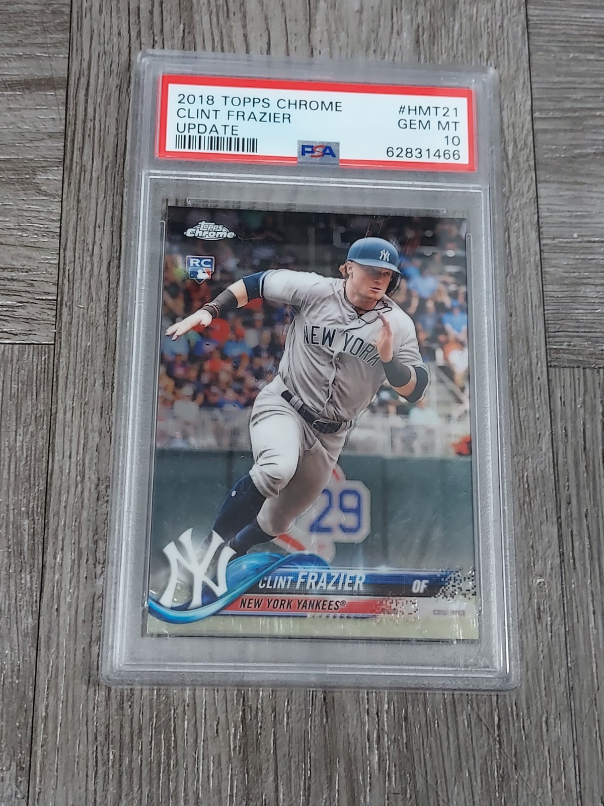 CLINT FRAZIER 2018 TOPPS CHROME UPDATE PSA 10 ROOKIE CARD. YANKEES.