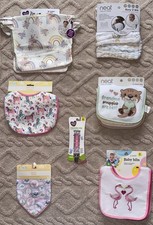 NWT Baby Bibs Bundle - Huge Lot Of Bibs, Pacifier Clip, Burp Rags, 15 Pieces