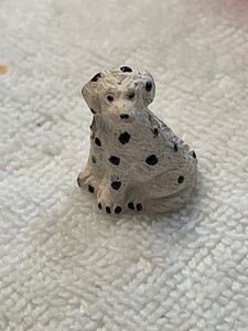 dalmatian dog sitting HAS HOLE Vintage New for miniature dollhouse 1/2" or 1/4"?