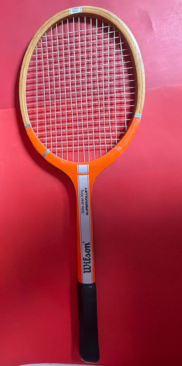 Vintage Wilson Billie Jean King Super Volley Strata Bow Wood