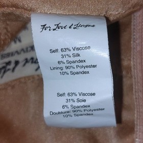 For Love Lemons SKIVVIES Satin Silk Blend V Neck Camisole Top Champagne Size M