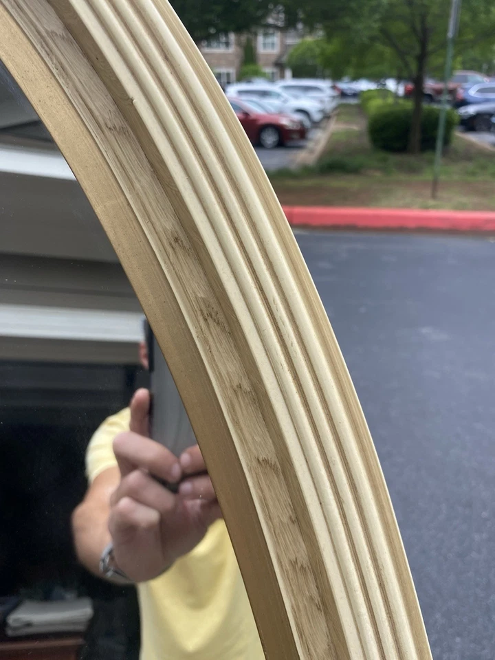 Винтажное овальное настенное зеркало с деревянной рамой - стиль французского кантри / Луи-Филиппа - Изображение 4 из 4