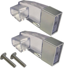 Clear Acrylic Towel Bar Brackets with Polished Chrome Accent Sleeves - Two Brack