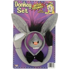 Donkey Headband and Nose Ears Bow Tie Set with Sound