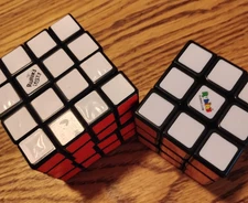 Lot of 2 Rubik's Cube 3x3 & 4x4 Puzzle Brain Teaser Classic Twist Original
