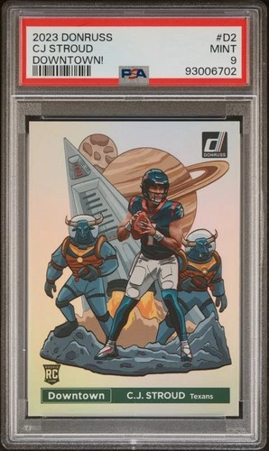 2023 PANINI DONRUSS CJ STROUD DOWNTOWN! #D2 ROOKIE RC PSA 9