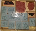 Huge Stampin Up Rubber Stamp Lot Vintage Wood Block Wheels Handle Craft Ink — photo 5
