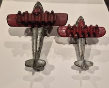 1930s HUBLEY Cast Iron DO-X Flying Boat Airplane Set 4.5"  3.5" ALL ORIGINAL