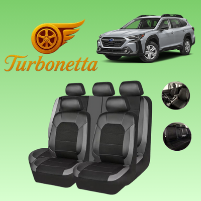 #ad For All Subaru Black Full Set 5 Seats Luxury Faux Leather Seat Cover $136.99