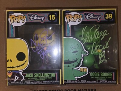 Jack Skellington and Oogie Boogie Funko NBC Black Light, double-signed, with COA