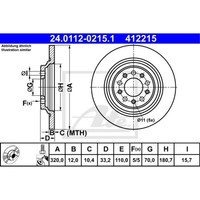 Ate 2X Bremsscheibe Hinten Ø320 Mm Voll Beschichtet FüR Jeep Cherokee Kl 2.2