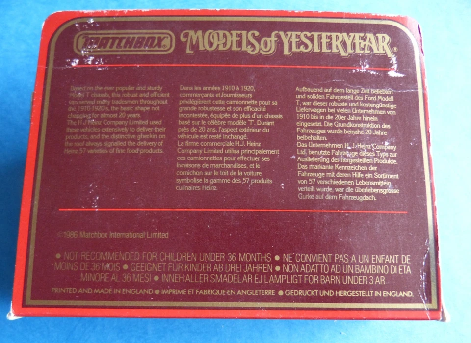 1986 Matchbox Modell Y 12 1912 Ford T Model Heinz Food Models of Yesterday 1:35 - Bild 2 von 3