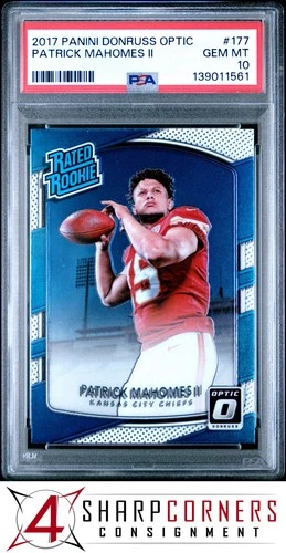 2017 PANINI DONRUSS OPTIC #177 PATRICK MAHOMES II RC RATED ROOKIE PSA 10