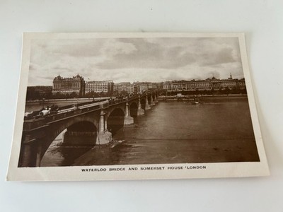 Waterloo Bridge and Somerset House London England Vintage Postcard