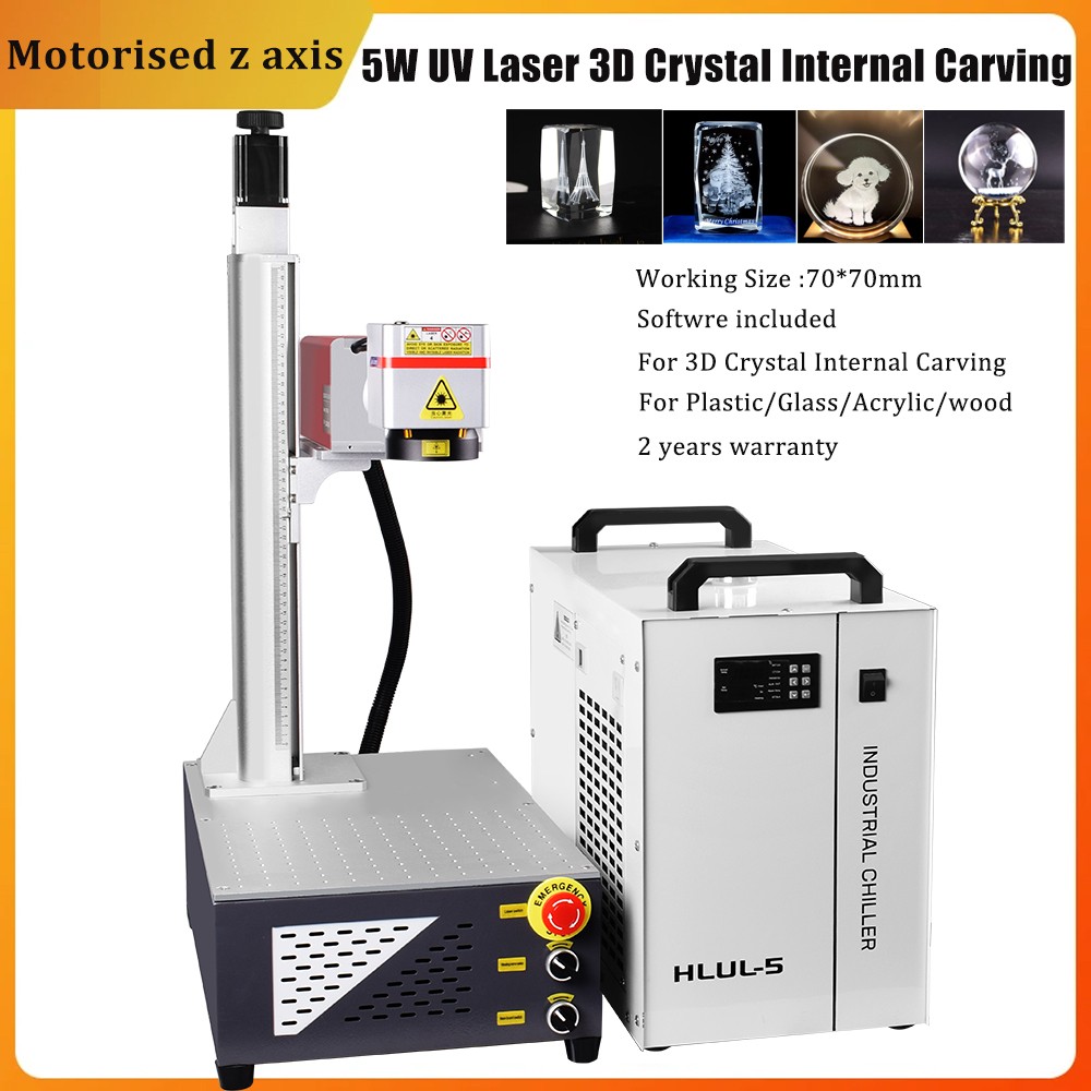 5W UV Laser Marking Machine Crystal Glass 3D Engraving Inside Electric Z axis