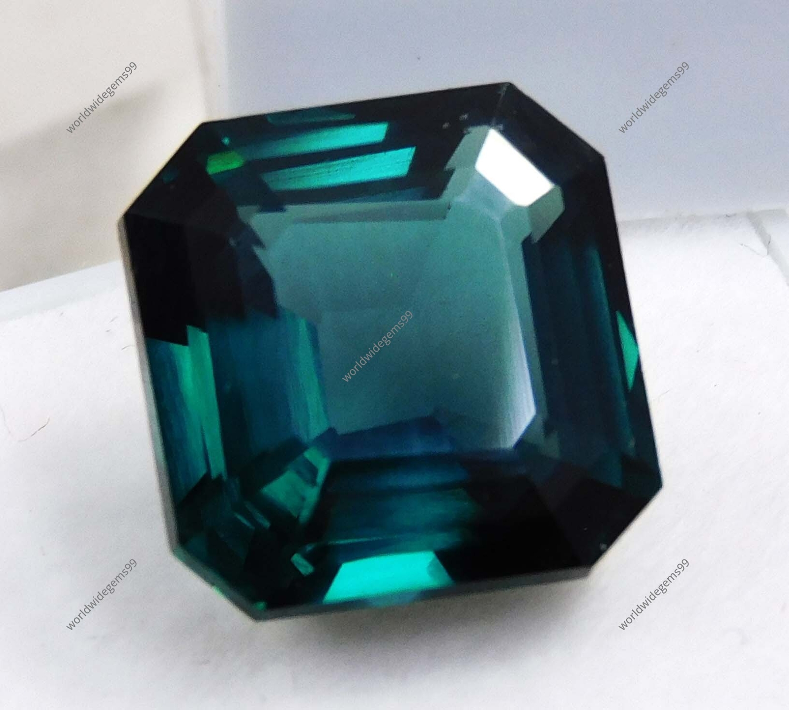 Extremely Rare Green Sapphire Square Cut 10 Ct NATURAL CERTIFIED Loose Gemstone