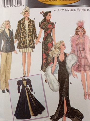 Simplicity 9049 COUTURIER 15,5" vestiti per bambola modello moda armadio NON TAGLIATO - Foto 4 di 8