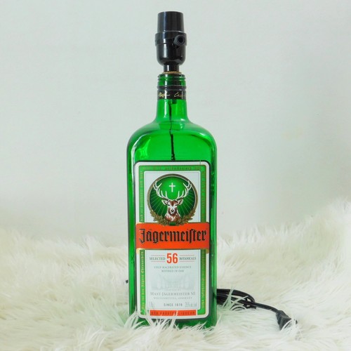 Jagermeister 1.75L Green Glass Bottle Lamp with Cork Top Takes standard E27 Bulb - Picture 1 of 8