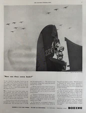 1944 Boeing Aircraft Flying Fortress Crippled Army air Force Medal VTG Print Ad