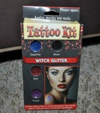 Witch Glitter Tattoos Stencils 14 Halloween Body Makeup 13 Pc Set Accessory