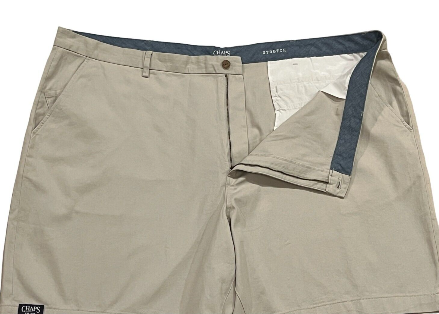 Chaps Logo Coastland Wash Stretch Classic Golf beach Chino Shorts 52