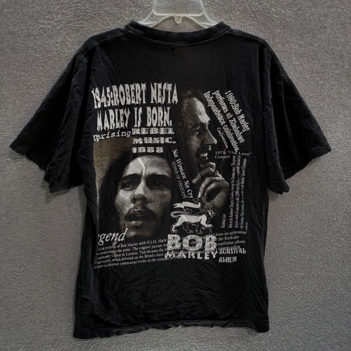 VINTAGE Bob Marley Men Shirt XL Black Life of Graphic Legend