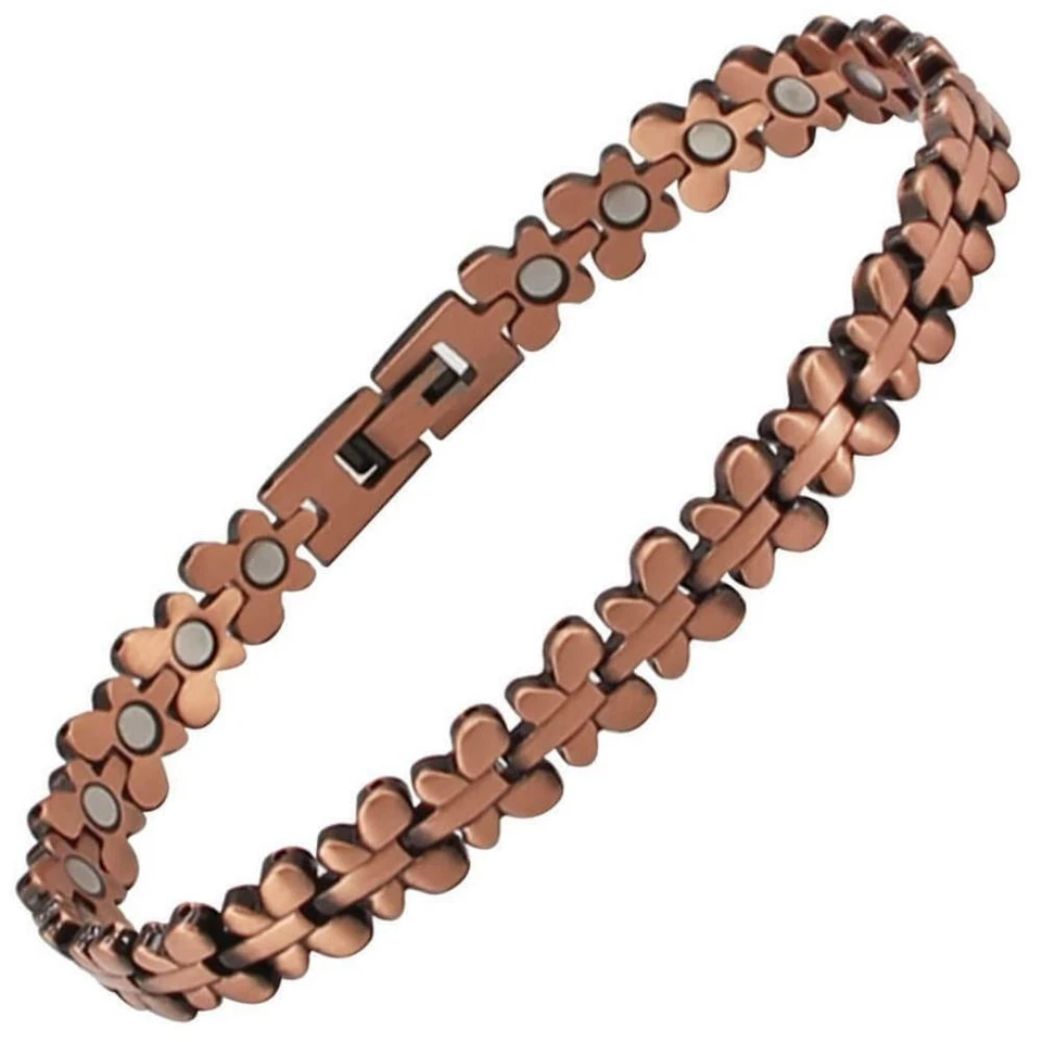 GAUSSTHERAPY Female Butterfly Design Copper Magnetic Bracelet Solid Copper Therapy Jewellery