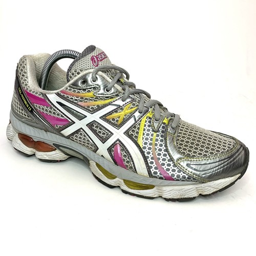 para correr Asics Nimbus 13 para mujer talla EE. UU. 10,5 blancos amarillos rosa eBay