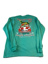 Simply Southern T-Shirt Womens Size M Rockin Around The Christmas Tree Green