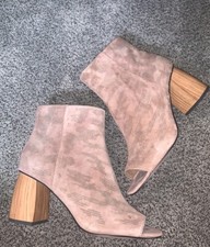 Sanctuary Rock 2.0 Open Toe Bootie Tan Suede Ankle Boots 7.5