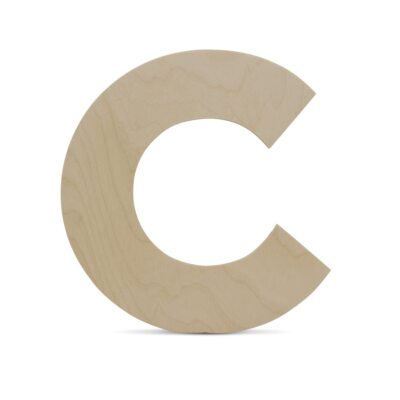 Wooden Letter C Cutouts 8 Inch for Wall Decor DIY Crafts Party Decorations