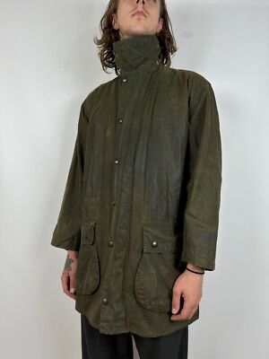 Men's Vintage Barbour Border Waxed Coat Jacket Made in