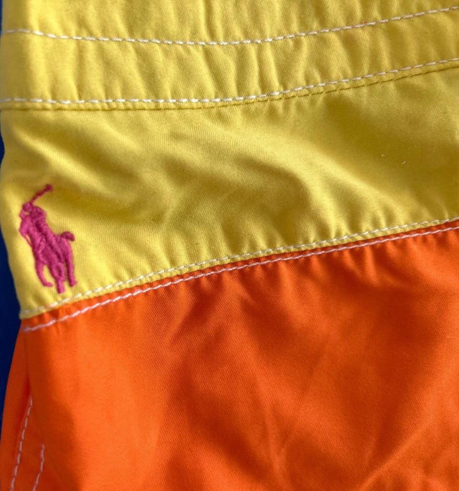 Polo Ralph Lauren Girls 7 Water Board Shorts Bold Striped Color Block WORN ONCE - Image 4 of 4