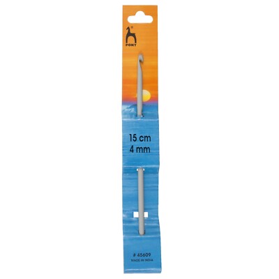 PONY 4mm HÄKELNADEL - 15cm LÄNGE - ALUMINIUM EXTRA GLATT ELOXIERT - 45609