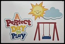 A Perfect Day To Play Handmade Paper Piecing Embellishment for Cards Pages PCC