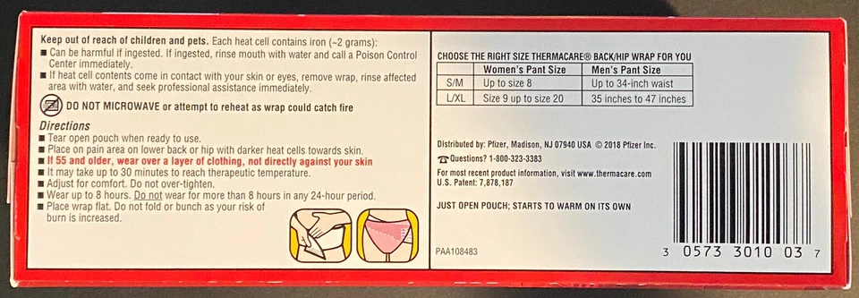 ThermaCare Lower Back & Hip Pain Relief Heat Wraps 3x Boxes L-XL 6 total wraps - Image 4 of 4