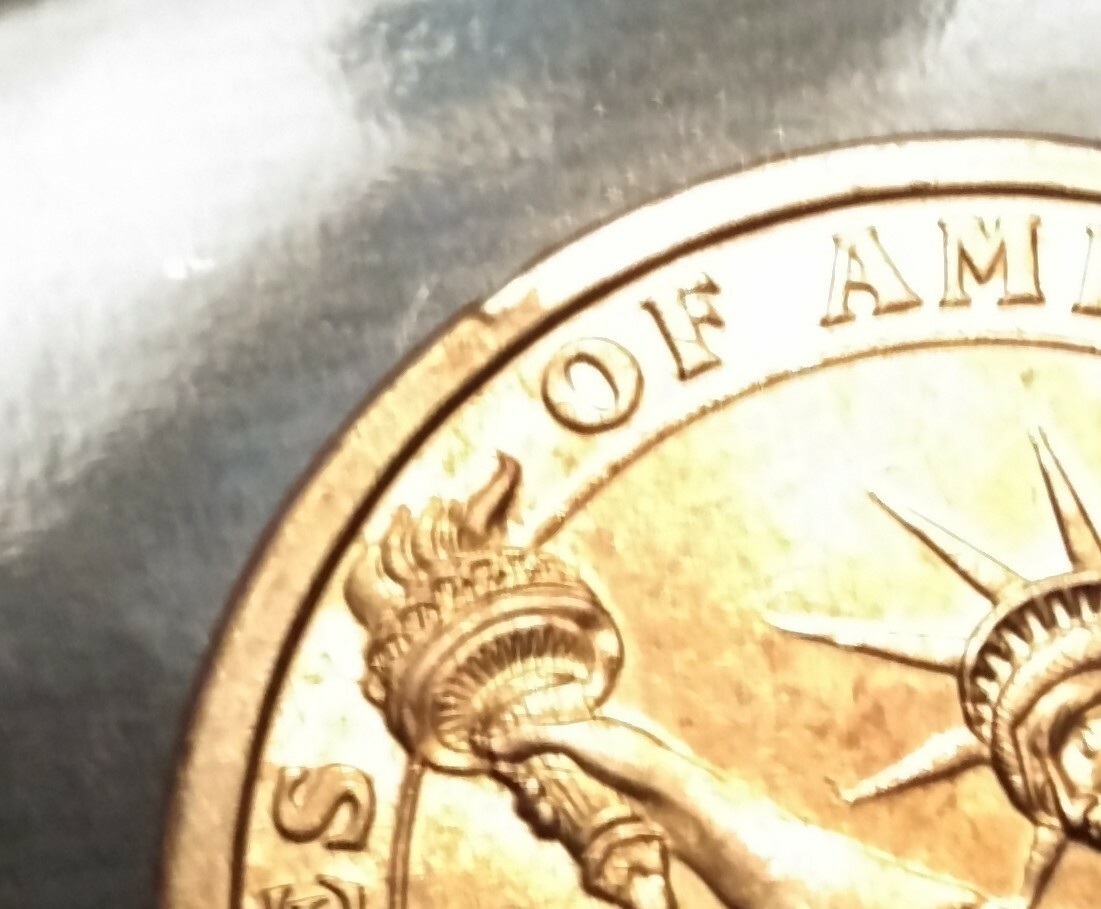 2009 Zachary Taylor 1849, minting error 1 dollar gold coin, error
