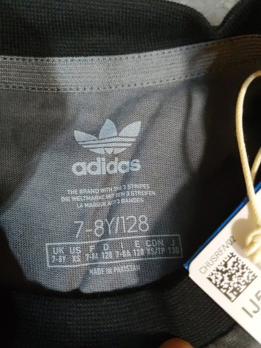 Adidas Originals 3-Stipes Kids T-Shirt Grey Five XS IJ5473 NWT #TB2 - Picture 3 of 3