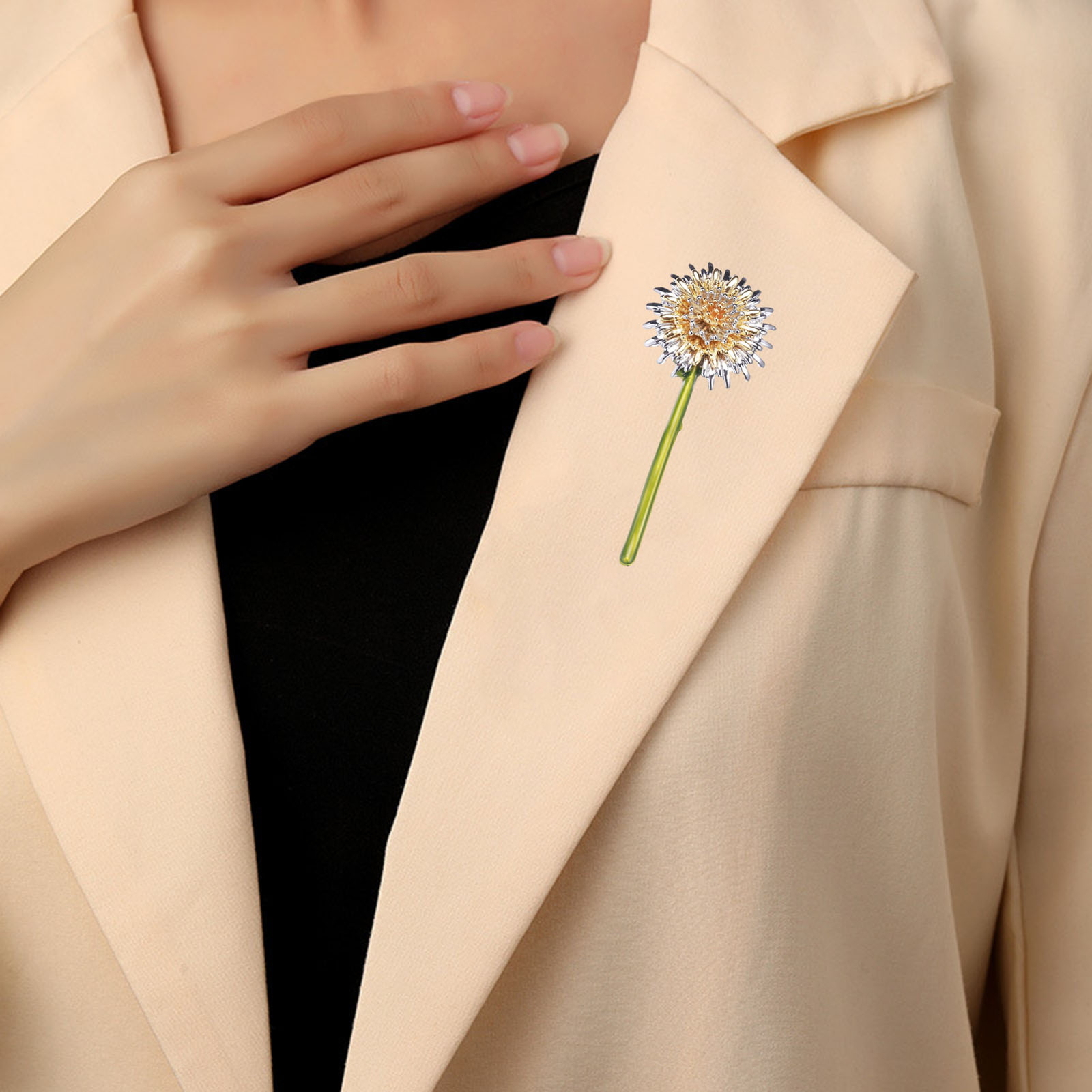 Sweater Brooch Accessory Coat Pin Stylish Dandelion Shape Unique Enamel for Hat-image